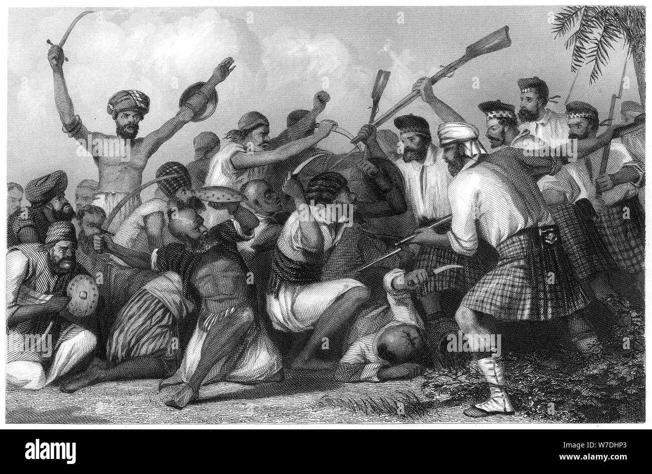 "Conflictos con el Ghazees antes Bareilly, 6 de mayo de 1858', (c1860). Artista: Desconocido Foto de stock