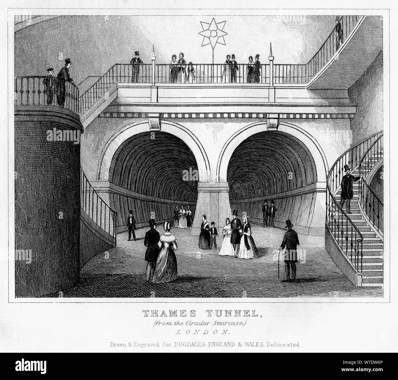 Túnel del Támesis, Londres, 1800. Artista: Desconocido Foto de stock