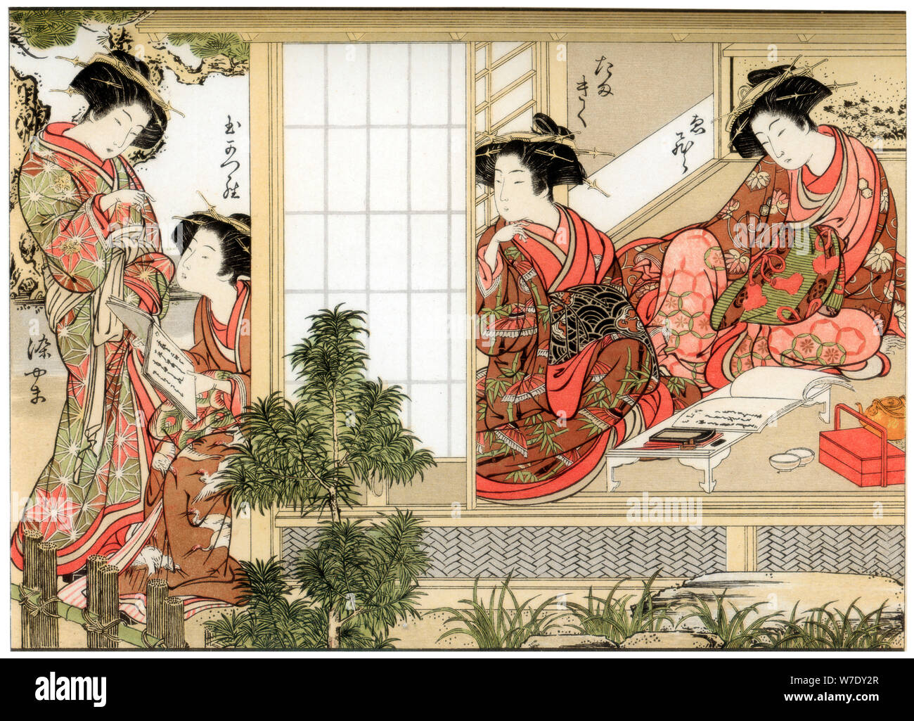 'Japonés bellezas', 1776 (1886). Artista: Wilhelm Greve Foto de stock