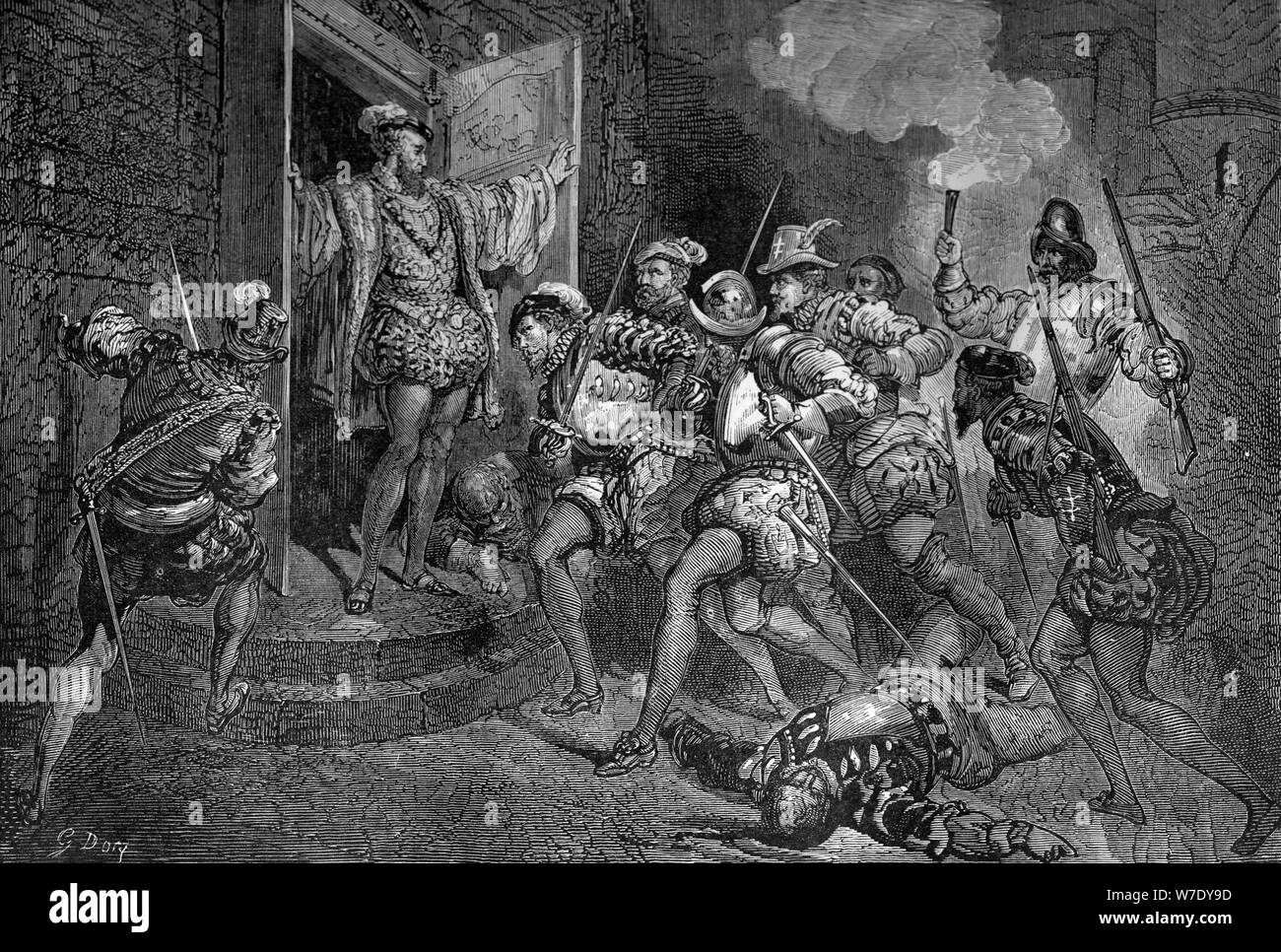 Masacre del Día de San Bartolomé, 1572 (1882-1884). Artista: G Dory Foto de stock