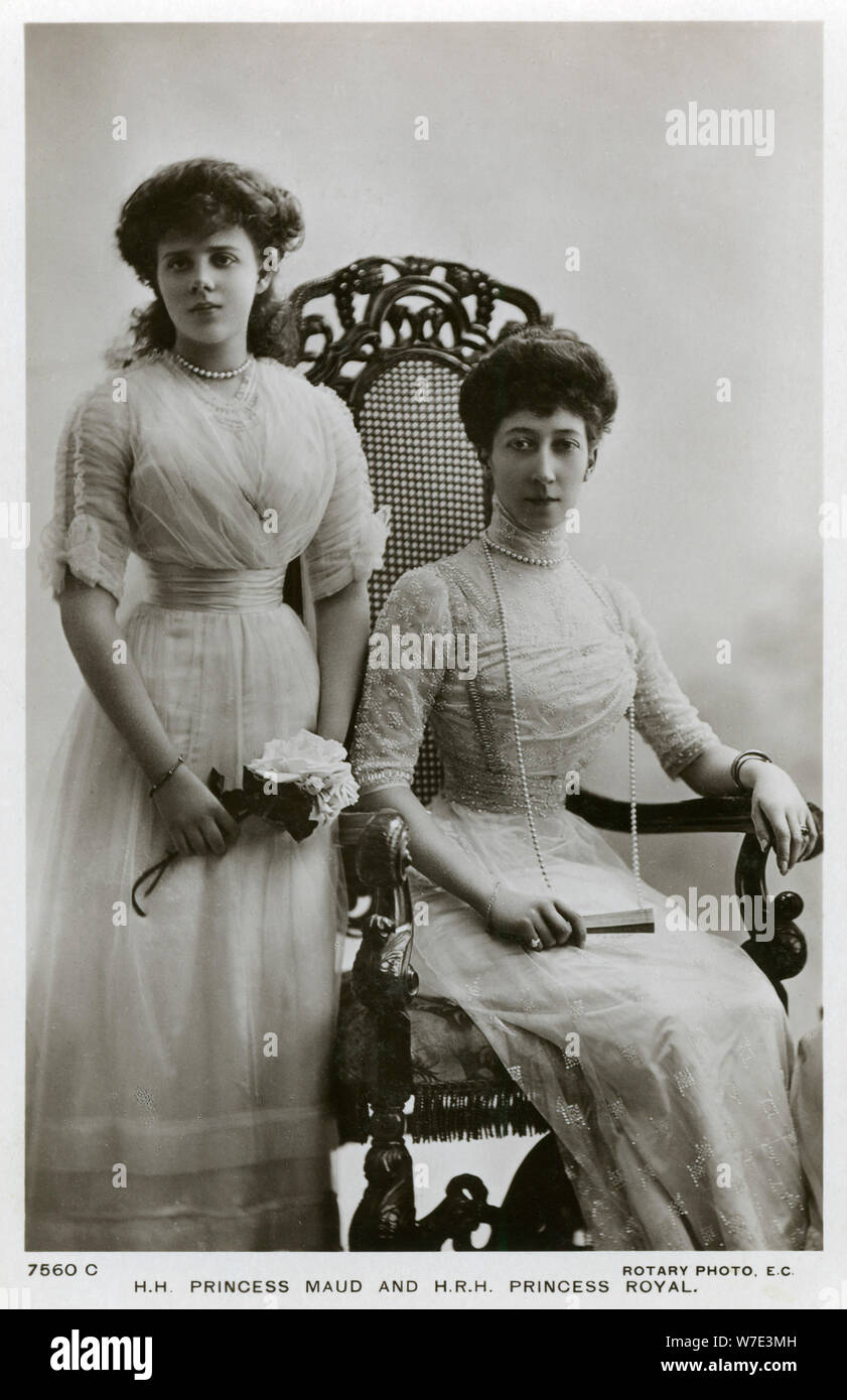 La princesa Maud y la Princesa Real, c1907-c1910(?). Artista: Desconocido Foto de stock