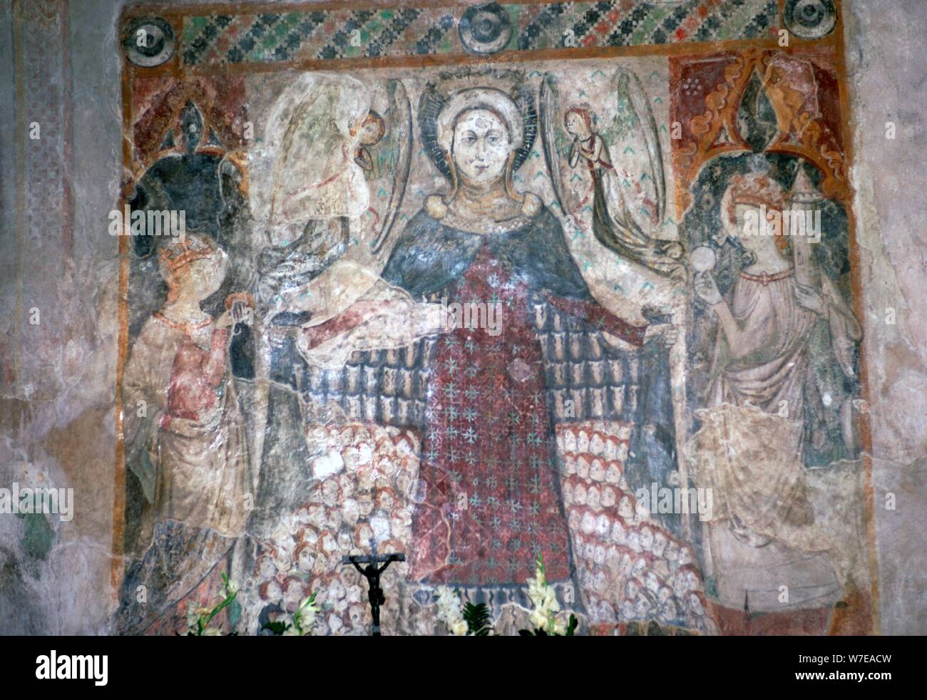 Pintura mural gótica de St James' Iglesia en Koszeg, Hungría, del siglo XV.  Artista: Desconocido Fotografía de stock - Alamy