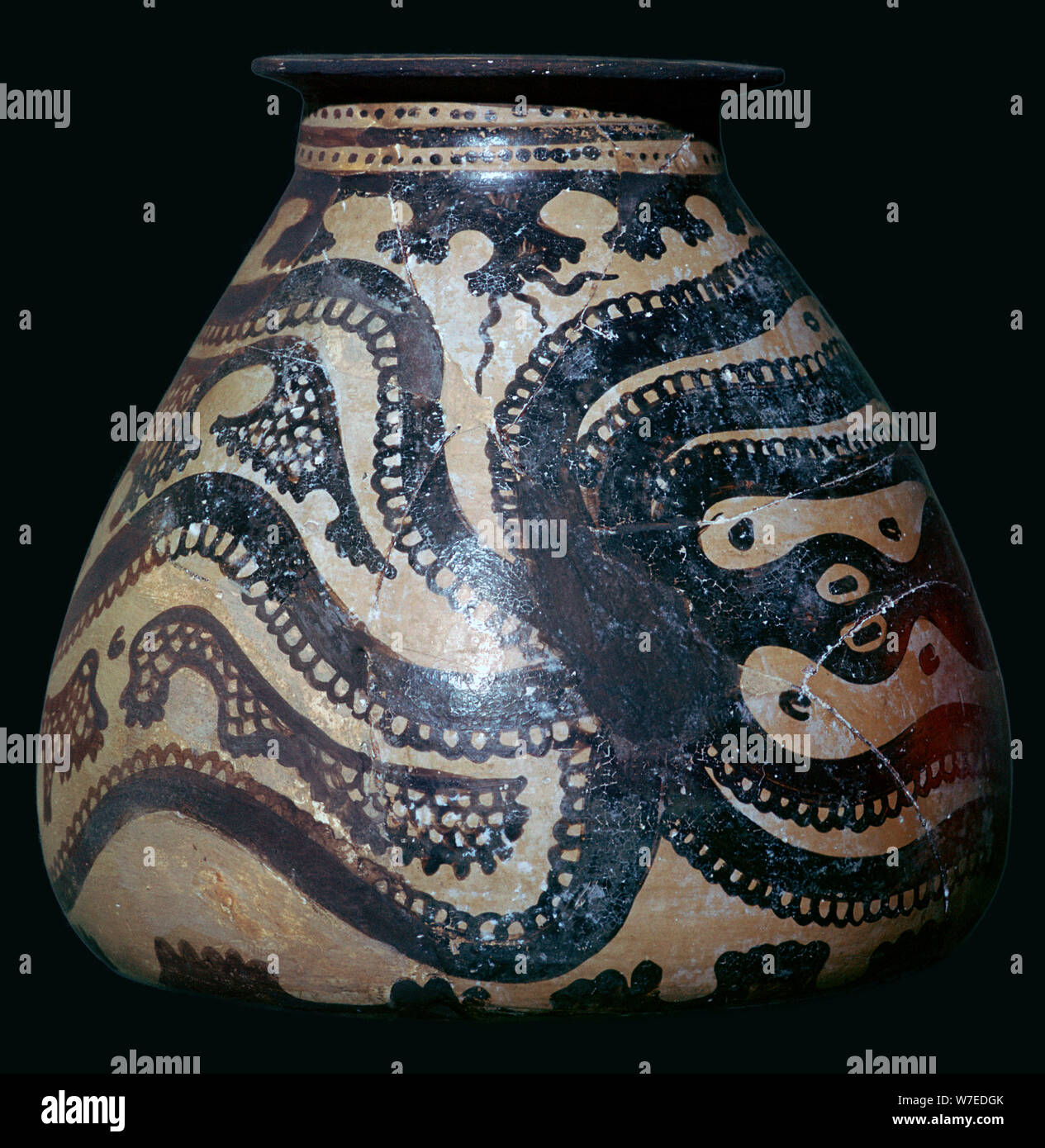 Minoan pot con un pulpo motif Artista: Desconocido Foto de stock