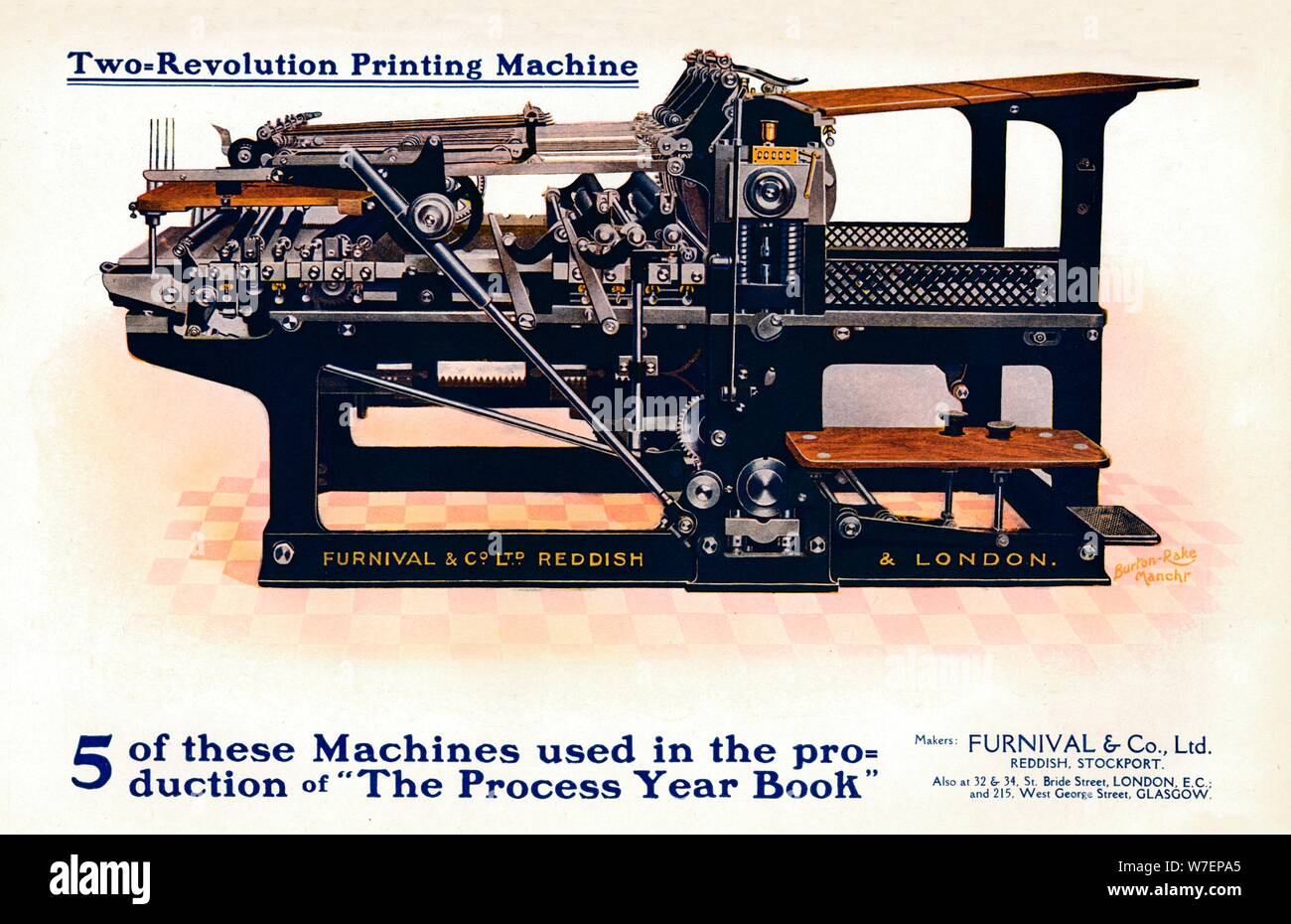 "Máquina de impresión Two-Revolution', C1908. Artista: Burton-Rake. Foto de stock