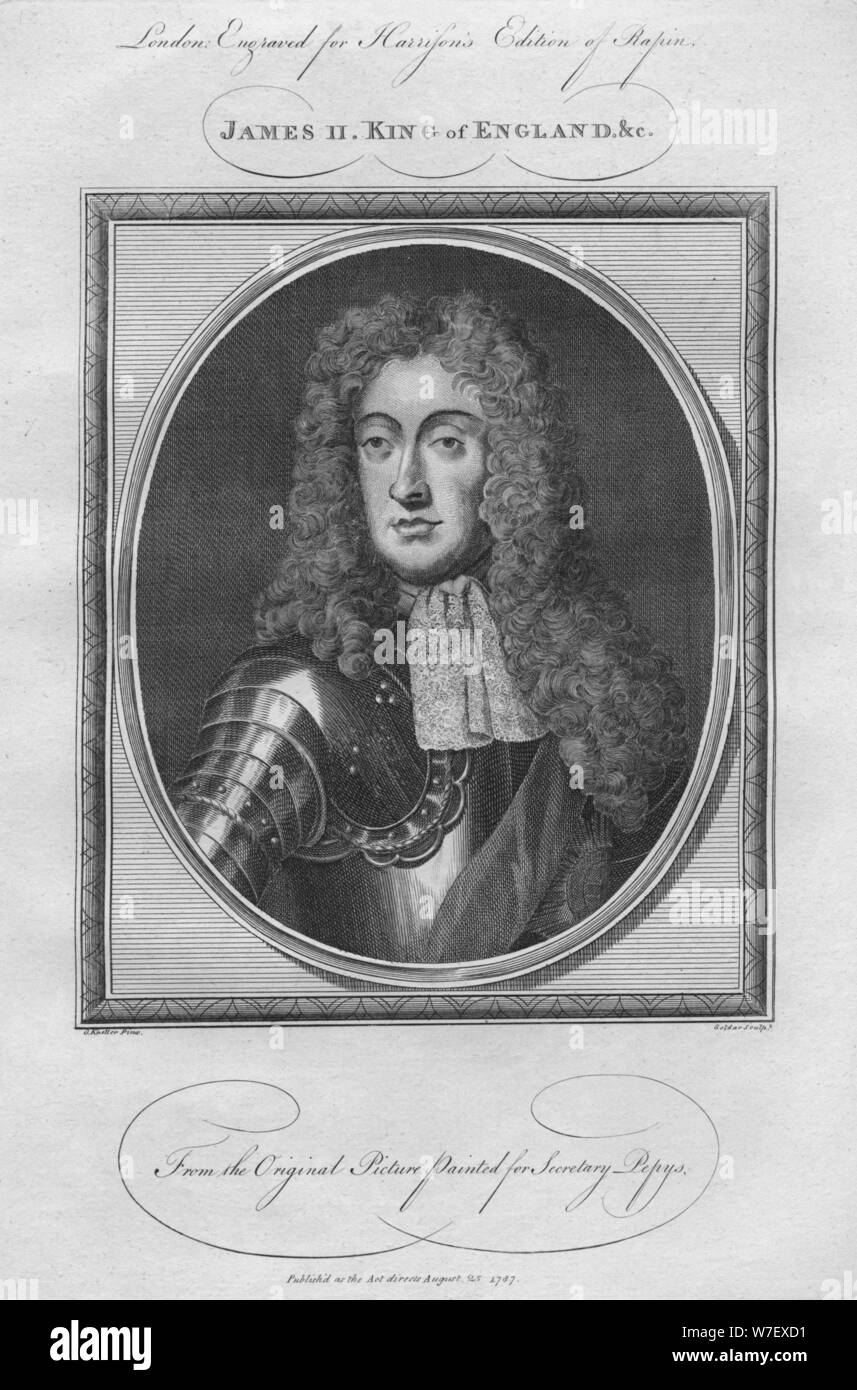 El rey Jaime II, en 1787. Artista: Anon. Foto de stock