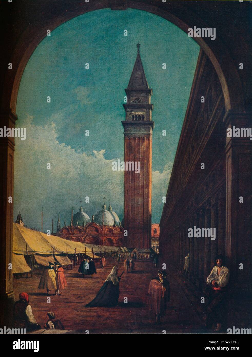 'Venecia: una feria en la Plaza de San Marcos vistos a través de un arco en el extremo sudoccidental', C1863. Artista: Desconocido. Foto de stock