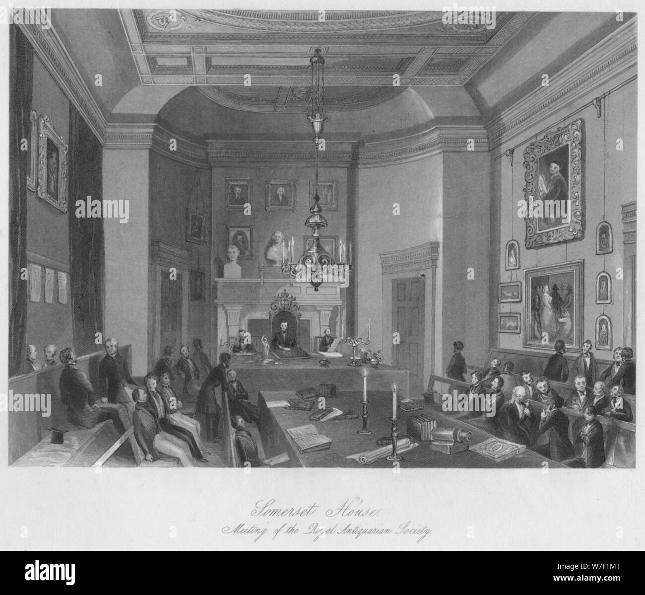 'Somerset House. Reunión de la Real Sociedad de Anticuarios', C1841. Artista: Henry Melville. Foto de stock