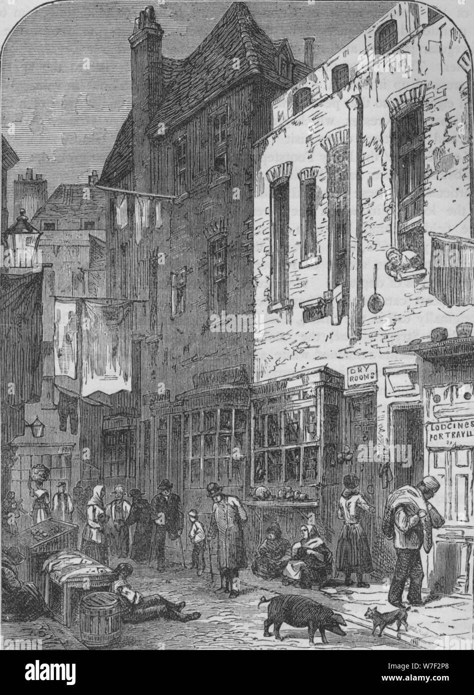 El Criadero de St Giles, London, 1850 (1878). Artista: Desconocido. Foto de stock