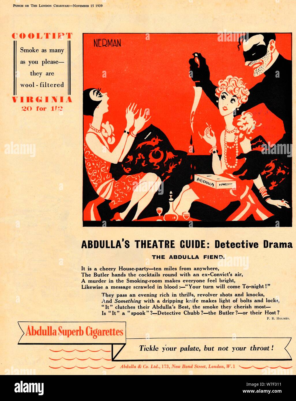 "Abdulla's Theatre Guide: Detective Drama - El Abdulla malvado', de 1939. Artista: Desconocido. Foto de stock