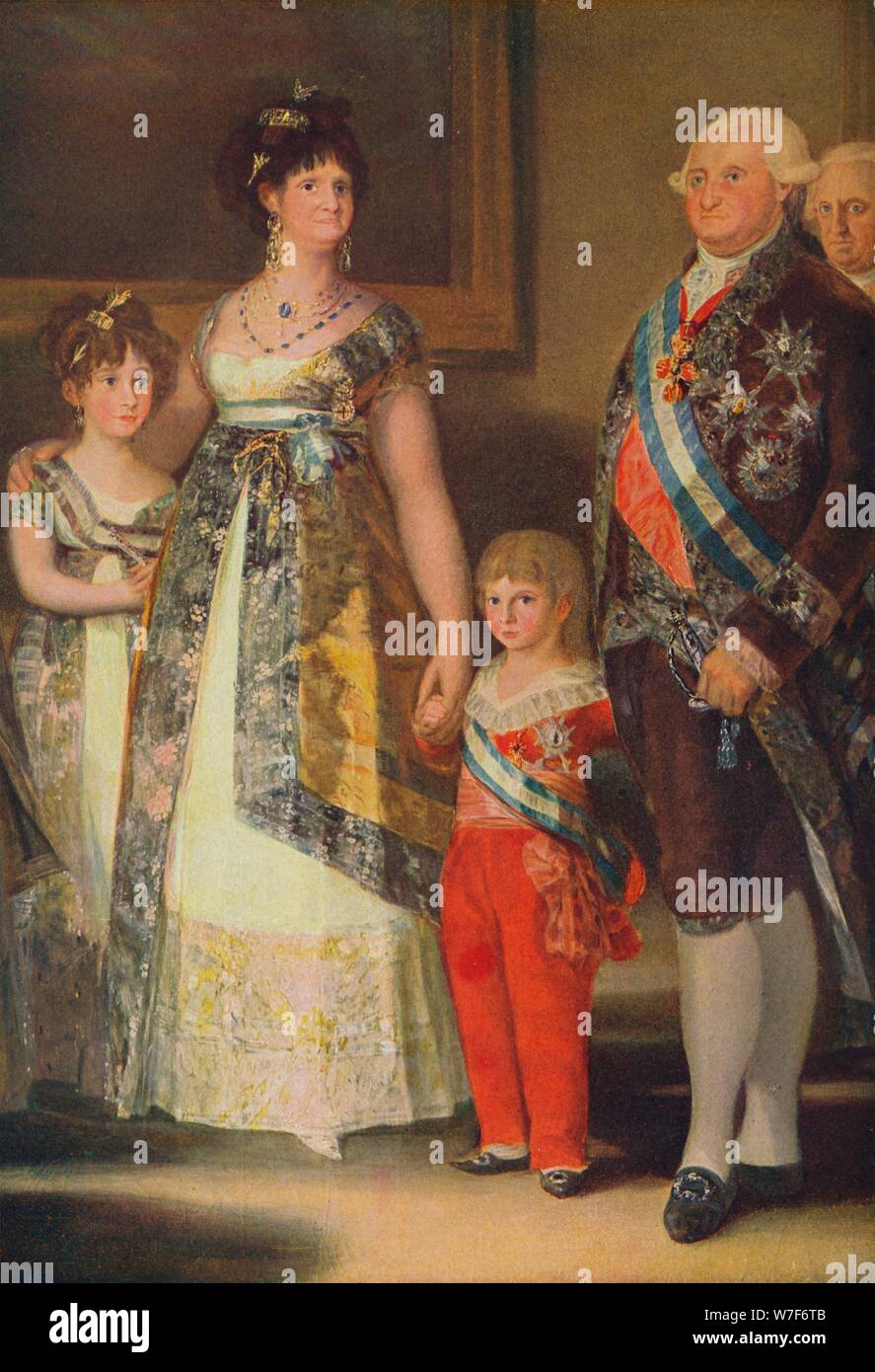 "La familia de Carlos IV (Grupo central)", (La familia de Carlos IV), 1800, (c1934). Artista: Francisco de Goya. Foto de stock