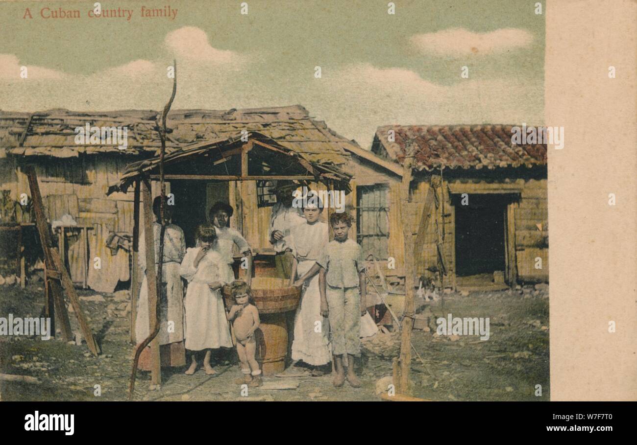'Un país familia cubana", 1908. Artista: Desconocido. Foto de stock