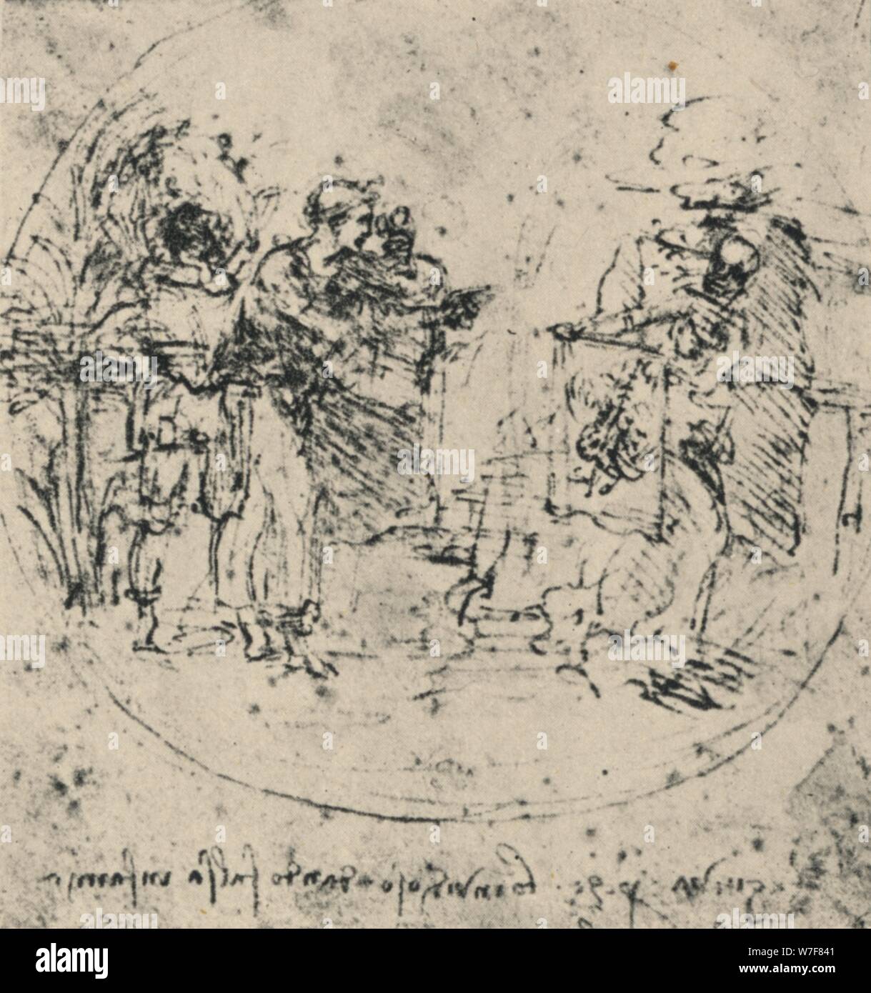"El desenmascaramiento de envidia', C1480 (1945). Artista: Leonardo da Vinci. Foto de stock
