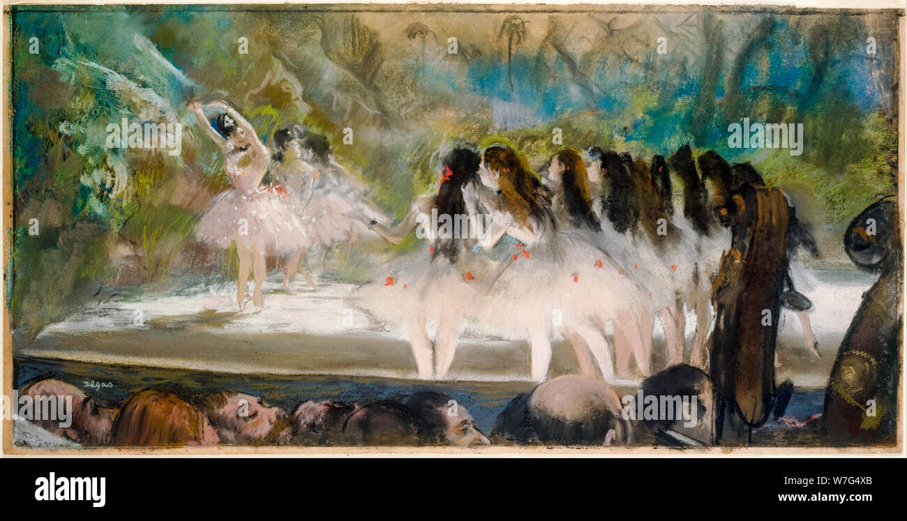 Edgar Degas, Ballet de la Ópera de París, dibujo en pastel, 1877 Foto de stock