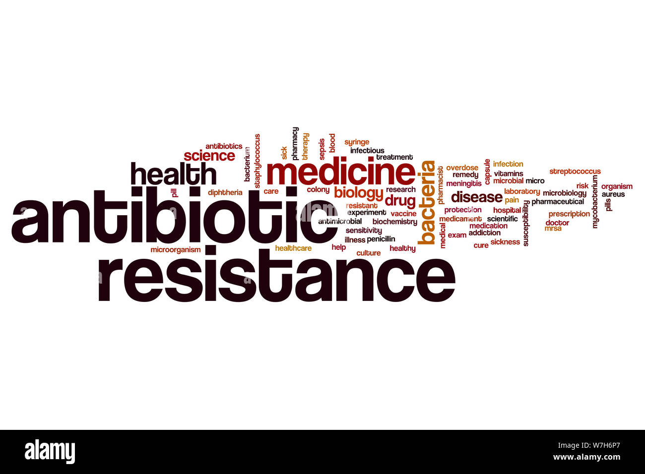 La resistencia a los antibióticos palabra nube concepto Foto de stock