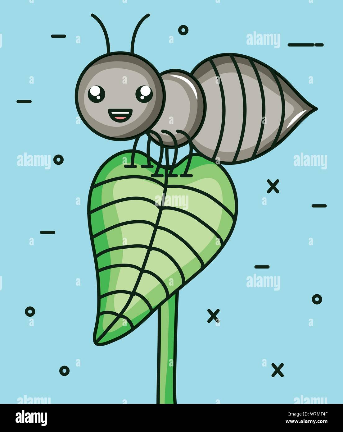 Cute kawaii insectos hormigas ilustración Vectorial character design Imagen  Vector de stock - Alamy
