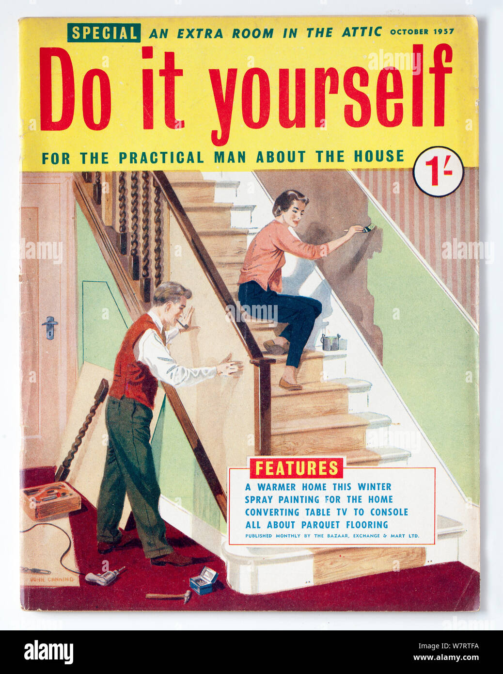 Vintage 1950 Revista Hágalo usted mismo para el hombre práctico acerca de la casa Foto de stock