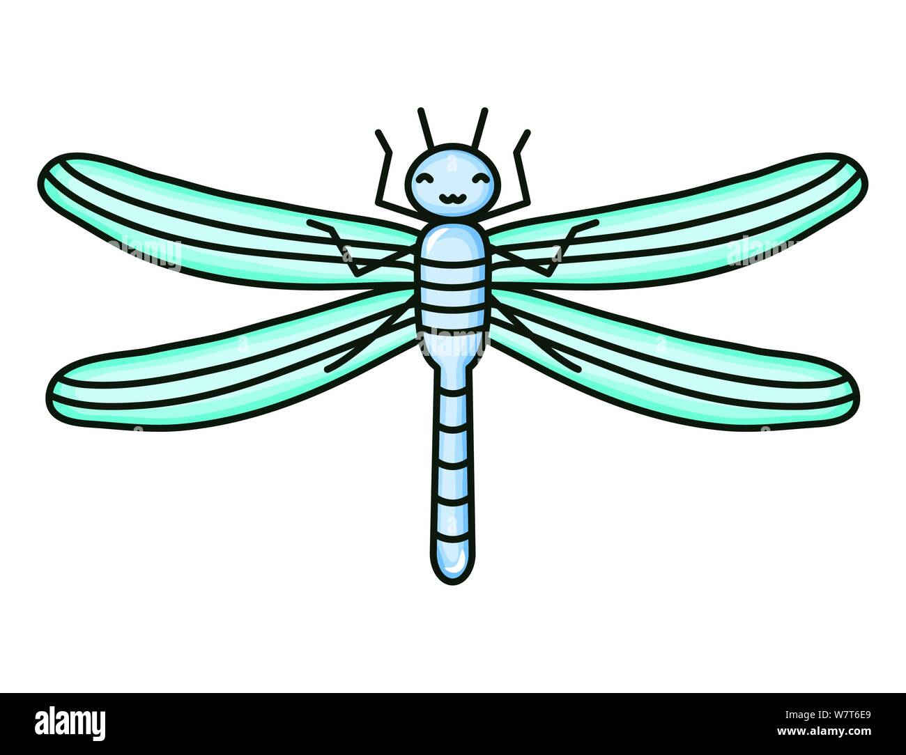 Cute dragon fly kawaii ilustración Vectorial character design Imagen Vector  de stock - Alamy