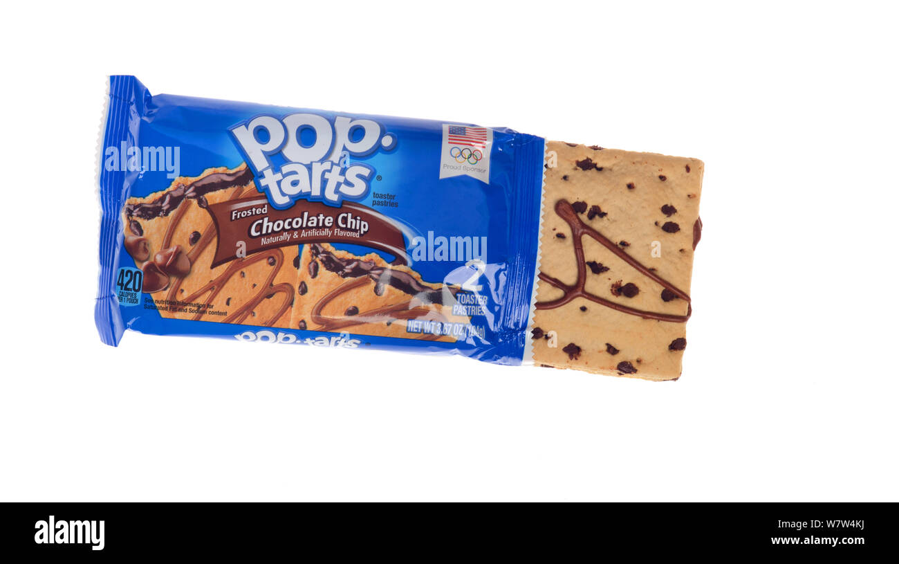 Kellogg's Pop-Tarts Frosted chocolate chip abrió con tostadora pasteles  mostrado Fotografía de stock - Alamy