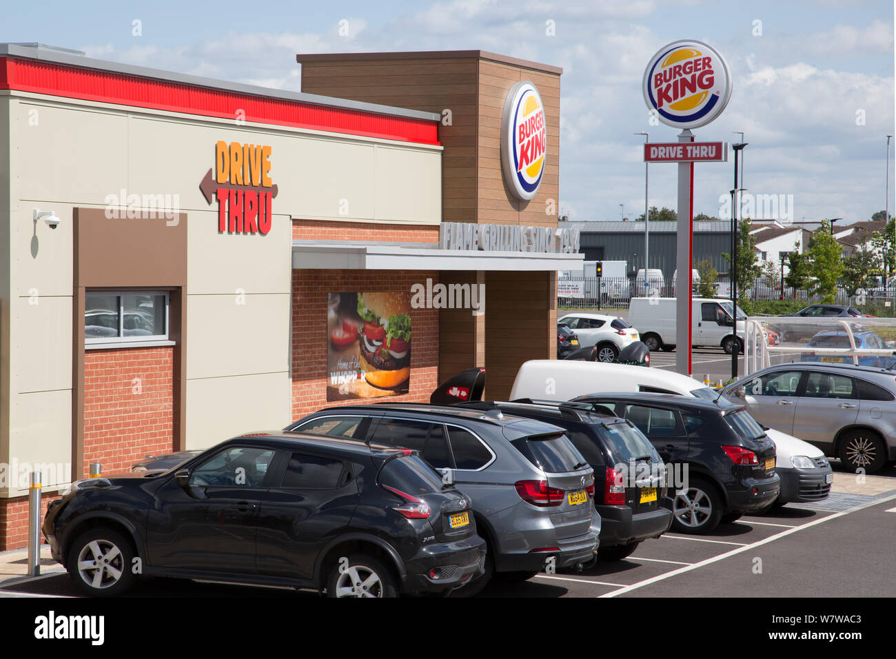 Burger King Drive Thru Restaurante, leyendo Gateway Retail Park Foto de stock