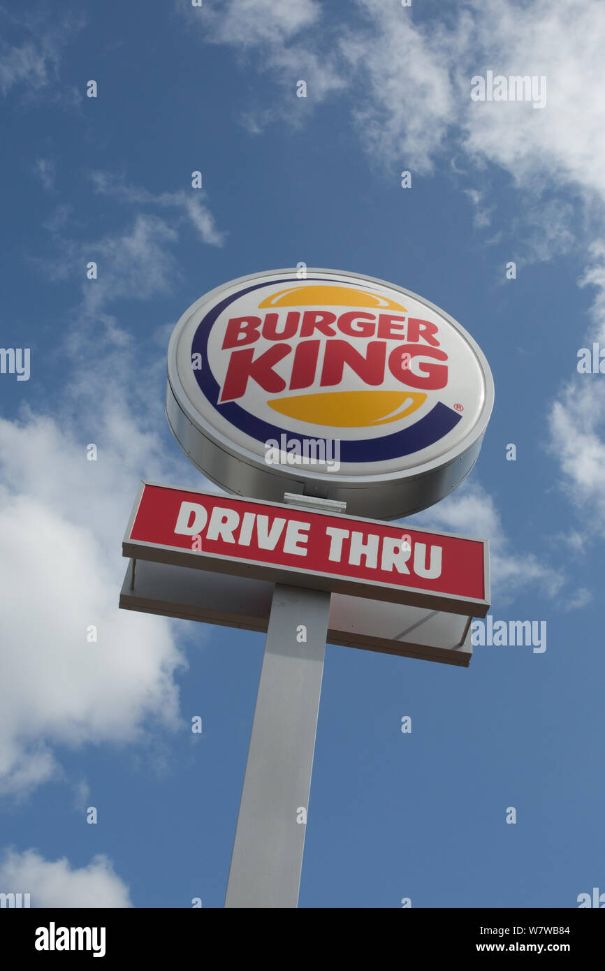 Burger King Drive Thru letreros, leyendo Gateway Retail Park Fotografía