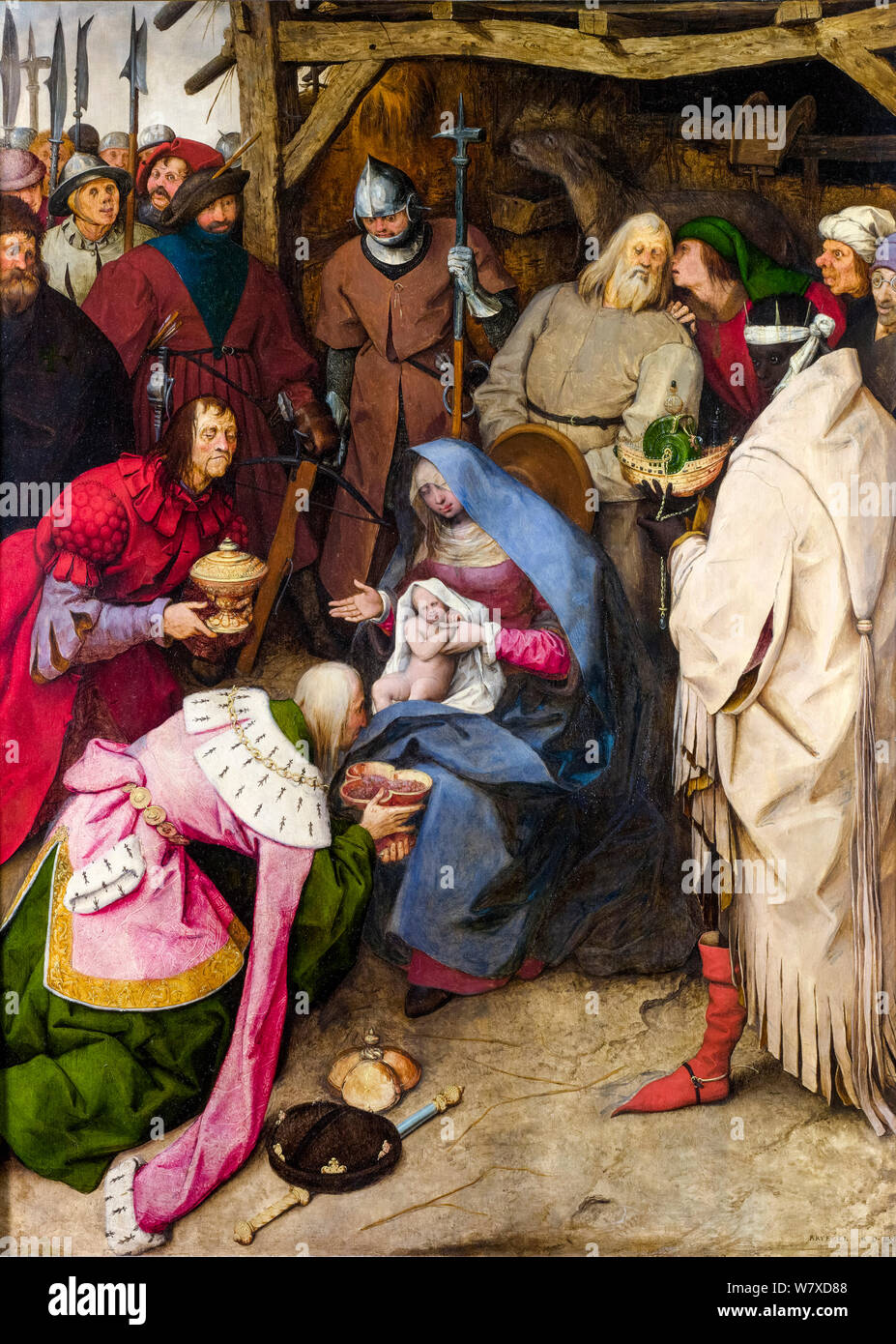 Pieter Bruegel el Viejo, La Adoración de los Reyes, pintura, 1564 Foto de stock