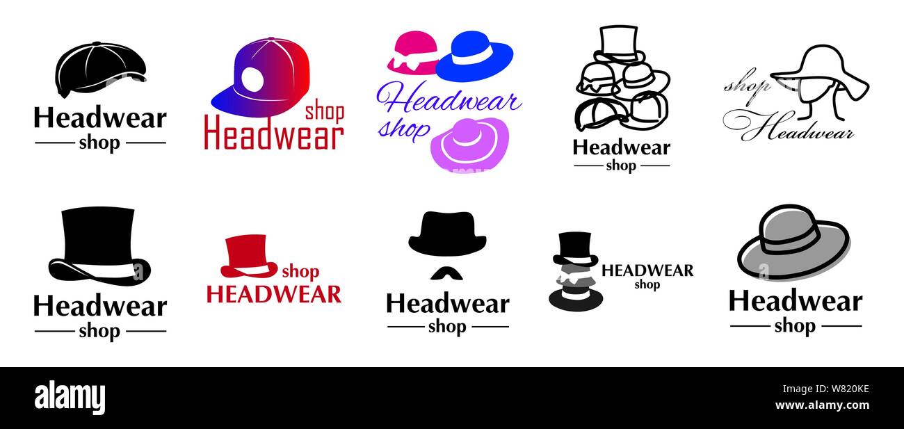 Vector logo para almacenar sombreros y gorras Imagen Vector de stock - Alamy