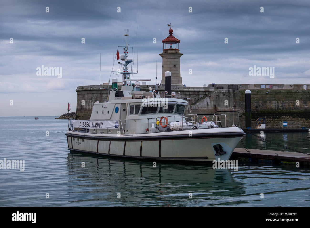 Encuesta FPV Morven buque atracado en Puerto de Ramsgate, Kent Foto de stock