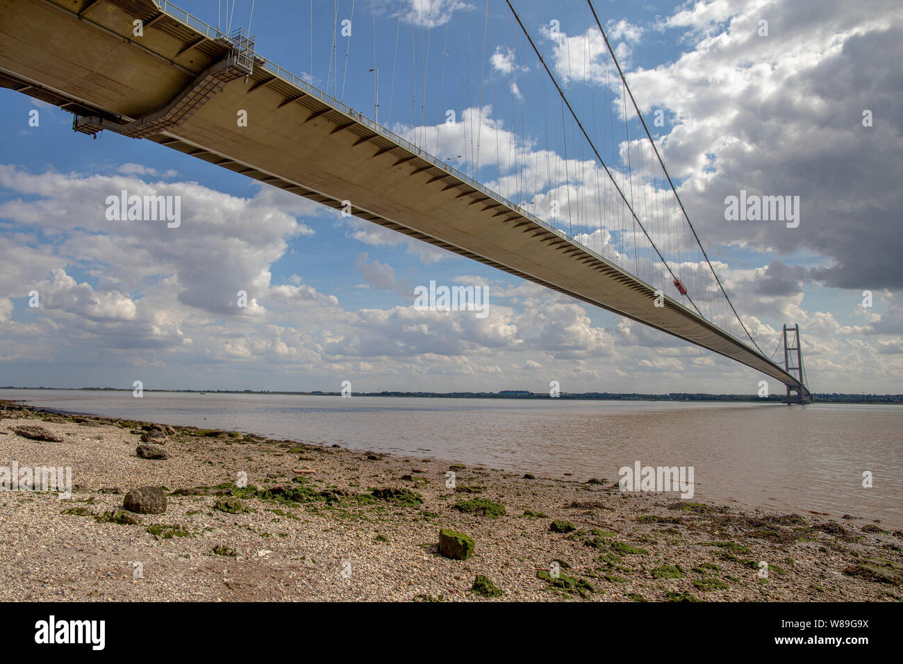 El Puente Humber en Hull, Yorkshire, Reino Unido gran span puente colgante. Foto de stock