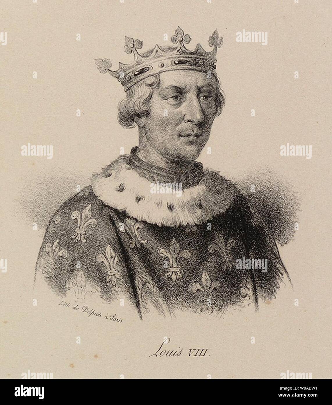 Delpech - Luis VIII de Francia. Foto de stock