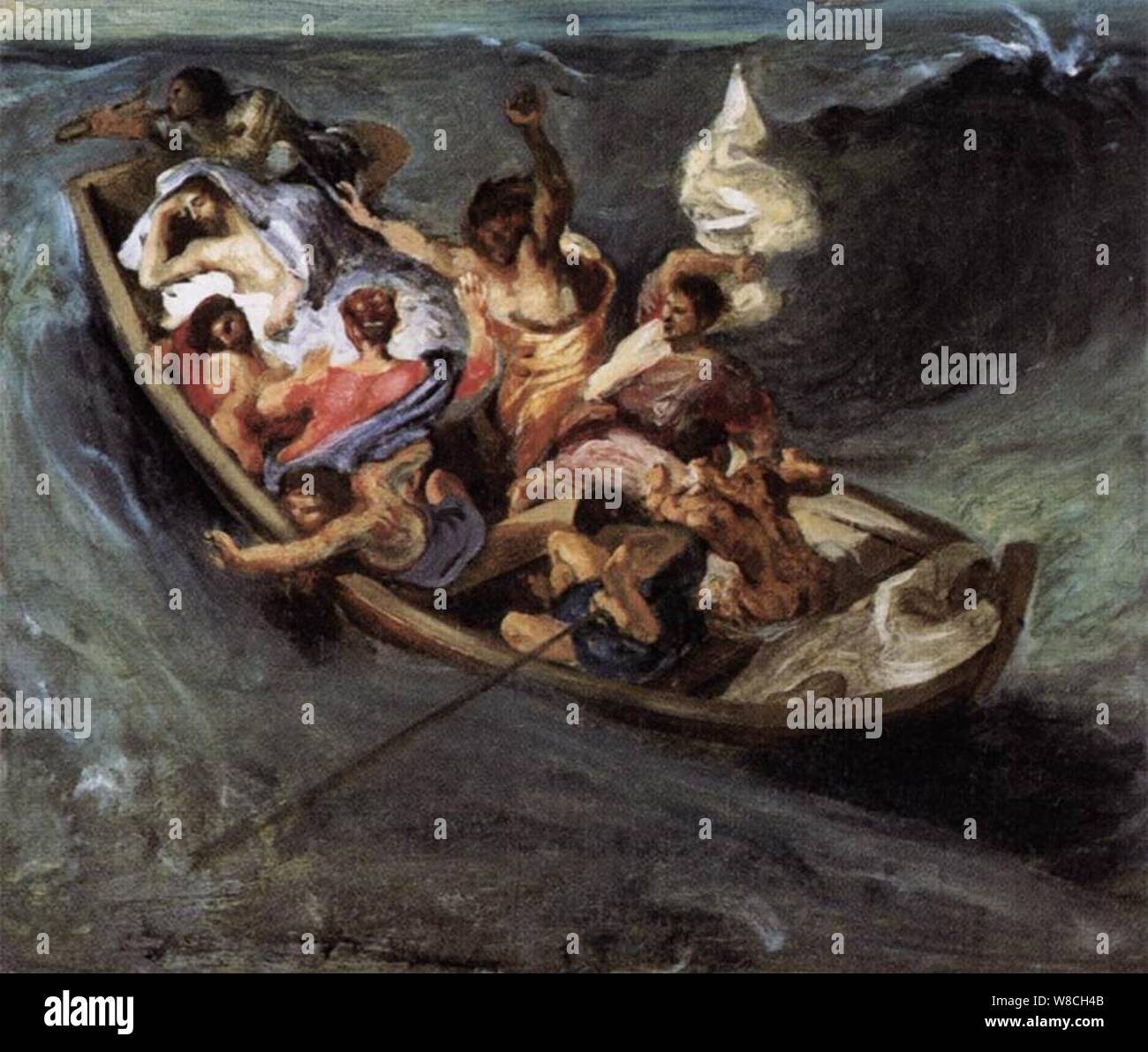 Eugène Delacroix Cristo en el lago de Gennezaret (esquema Fotografía