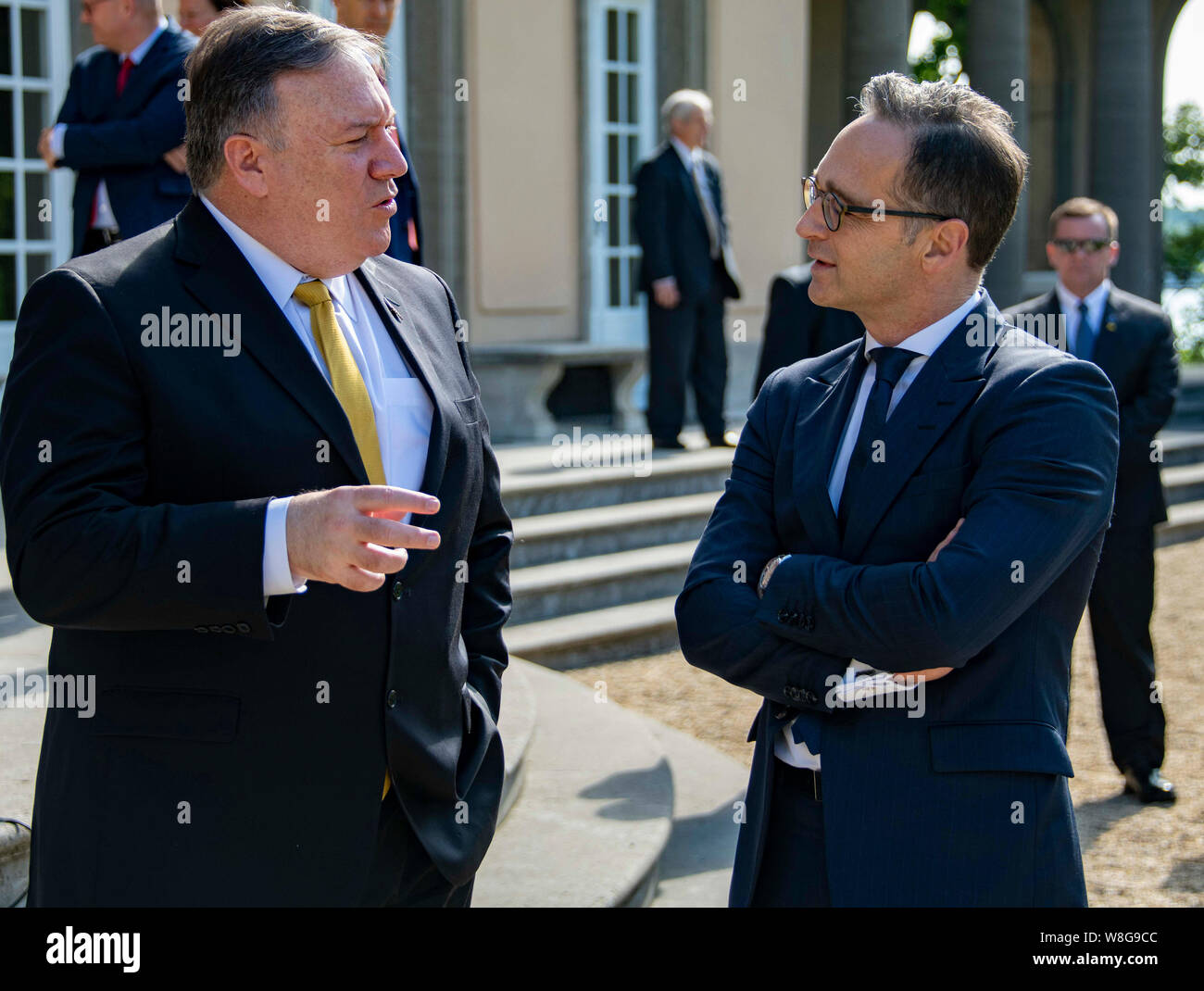 El Secretario de Estado de Estados Unidos, Michael R. Pompeo se reúne con el Ministro de Asuntos Exteriores alemán Heiko Maas en Berlín, Alemania, el 31 de mayo de 2019. Foto de stock
