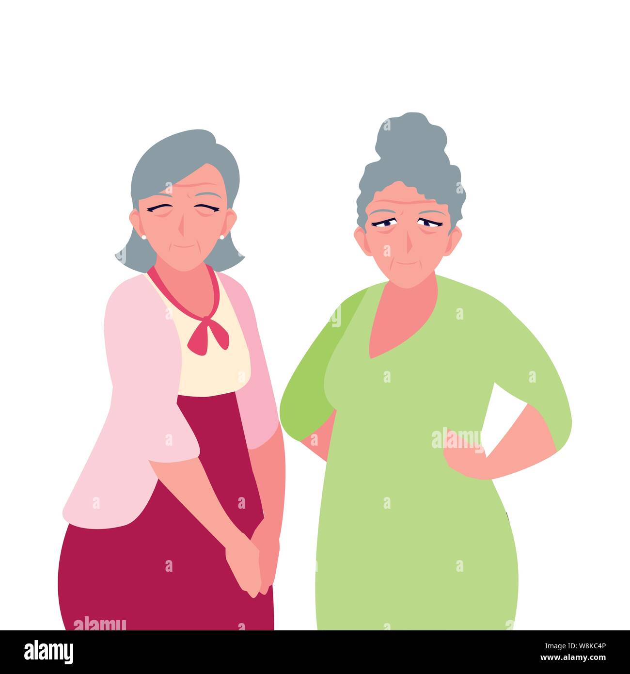 Feliz Día De Los Abuelos Las Abuelas Viejas Mujeres Hermosas Ilustración Vectorial Imagen 