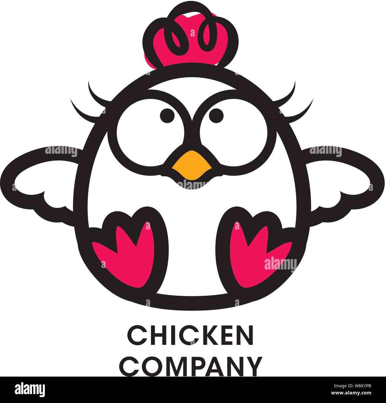 Linda mascota pollo carácter para empresa avícola - vector logo Ilustración del Vector