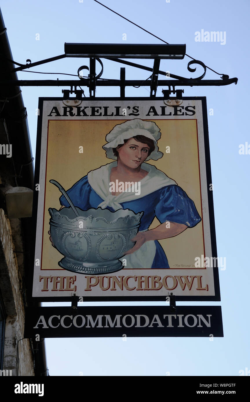 El Punchbowl inn signo, Woodstock, Oxfordshire. Al mismo tiempo esto