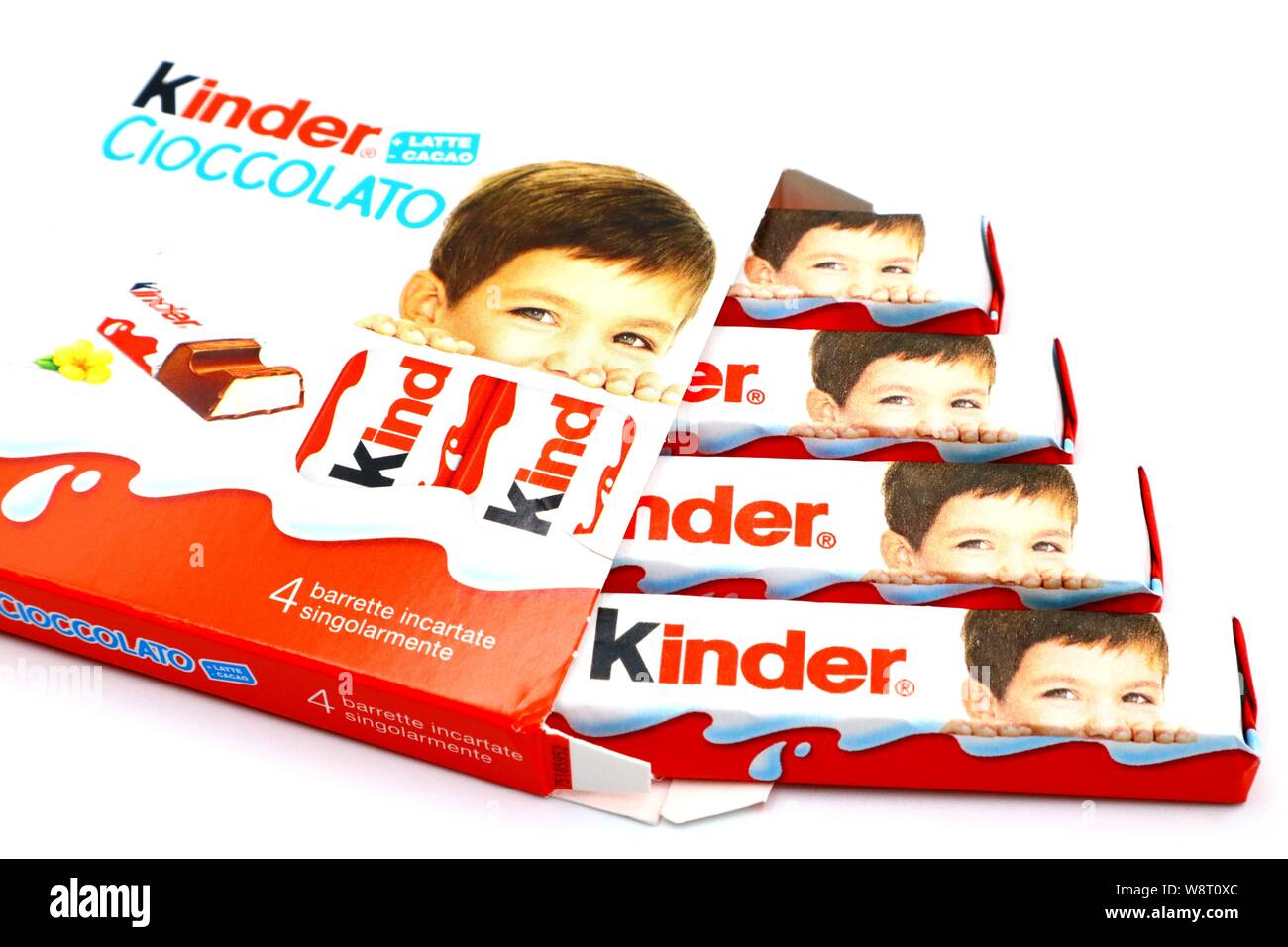 Barras de Chocolate Kinder. Kinder es una marca de productos fabricados