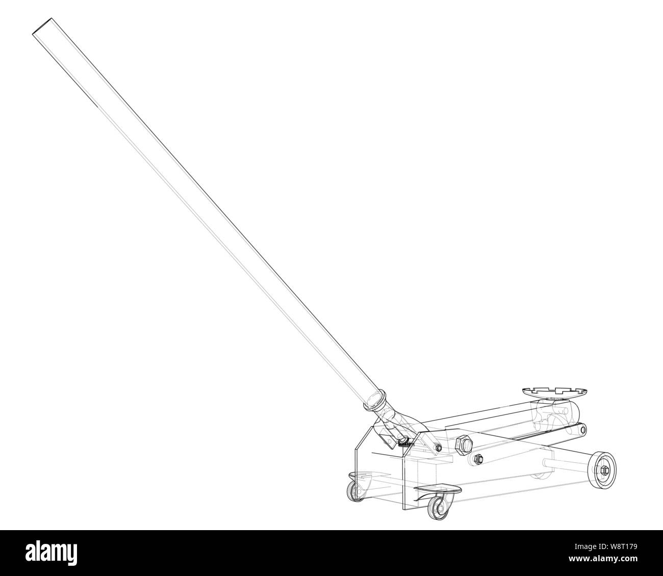 Piso esquema Car Jack. Vector Imagen Vector de stock Alamy