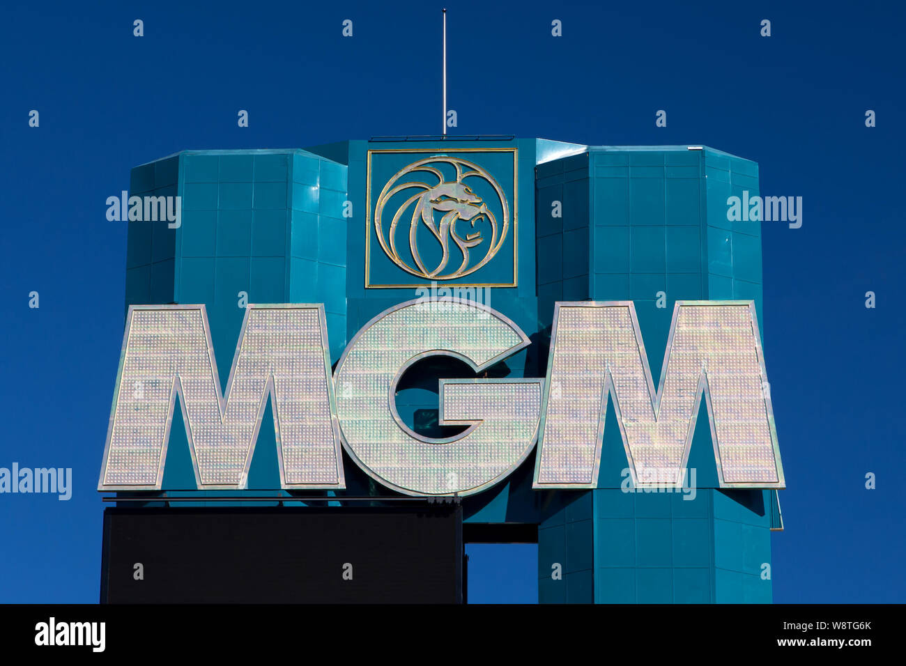 LAS VEGAS, NV/USA - Febrero 15, 2016:el MGM Grand Hotel y Casino de Las Vegas. El MGM Grand de Las Vegas es un hotel casino localizado en el Strip de Las Vegas. Foto de stock