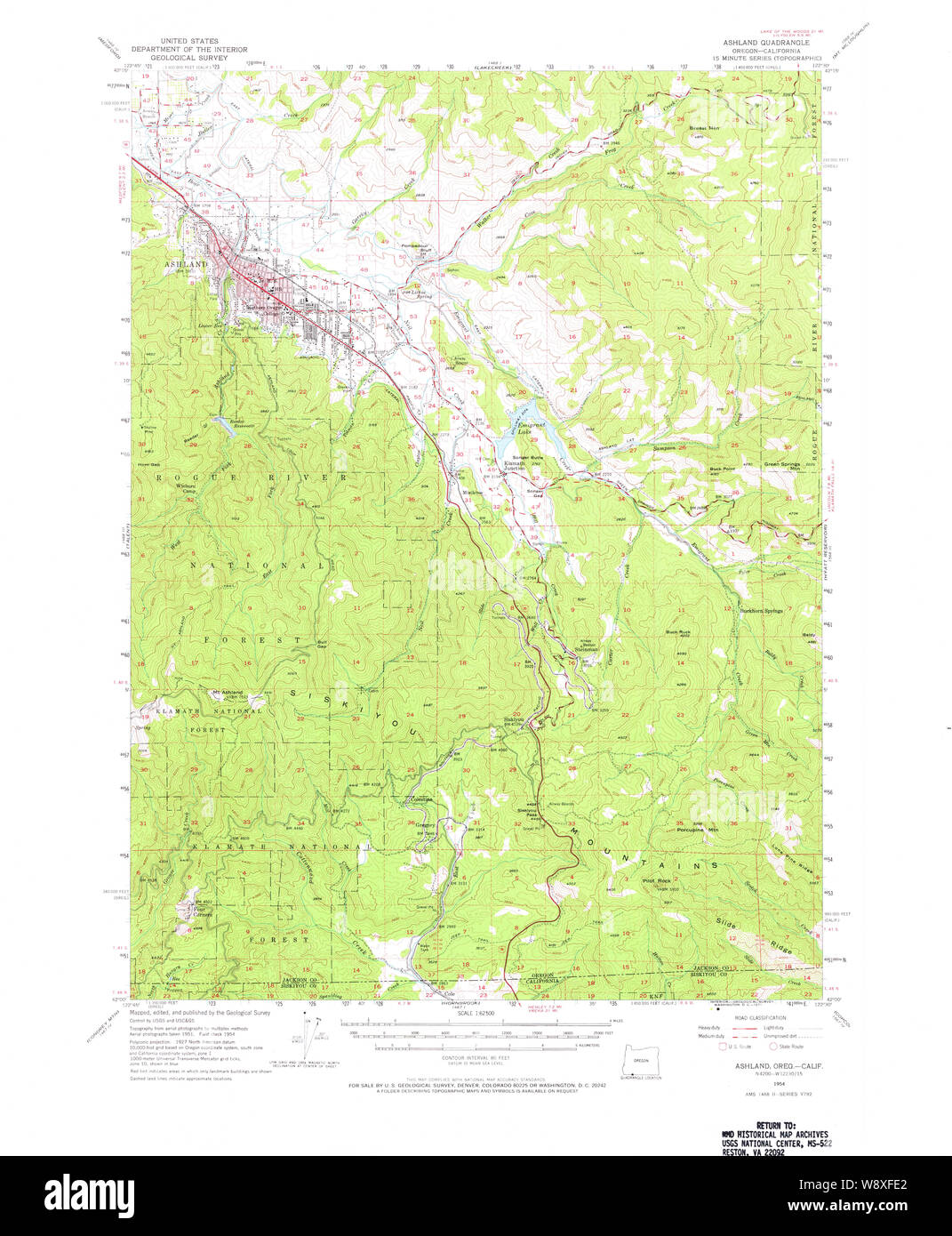 Mapa de ashland oregon fotografías e imágenes de alta resolución Alamy