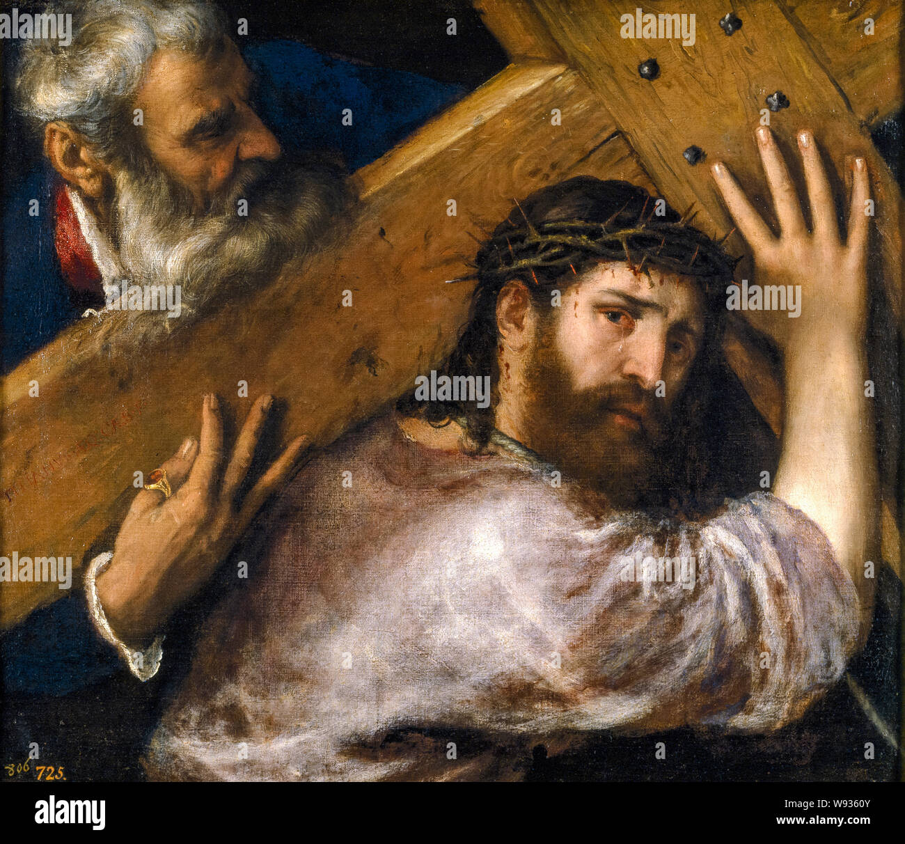 Tiziano, Cristo llevando la cruz, pintura, 1565 Foto de stock