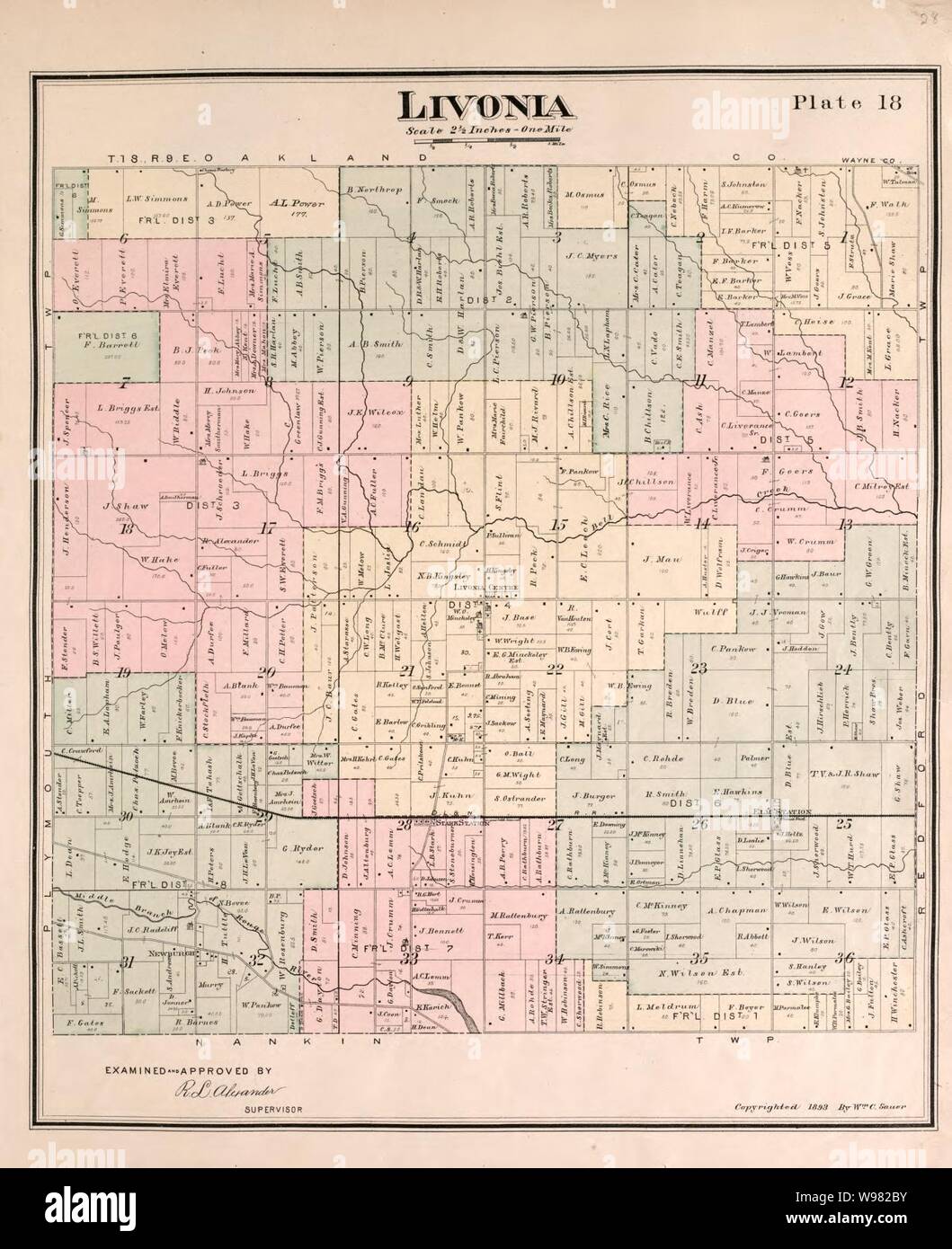 Oficial detallado atlas del Condado de Wayne, Michigan conteniendo
