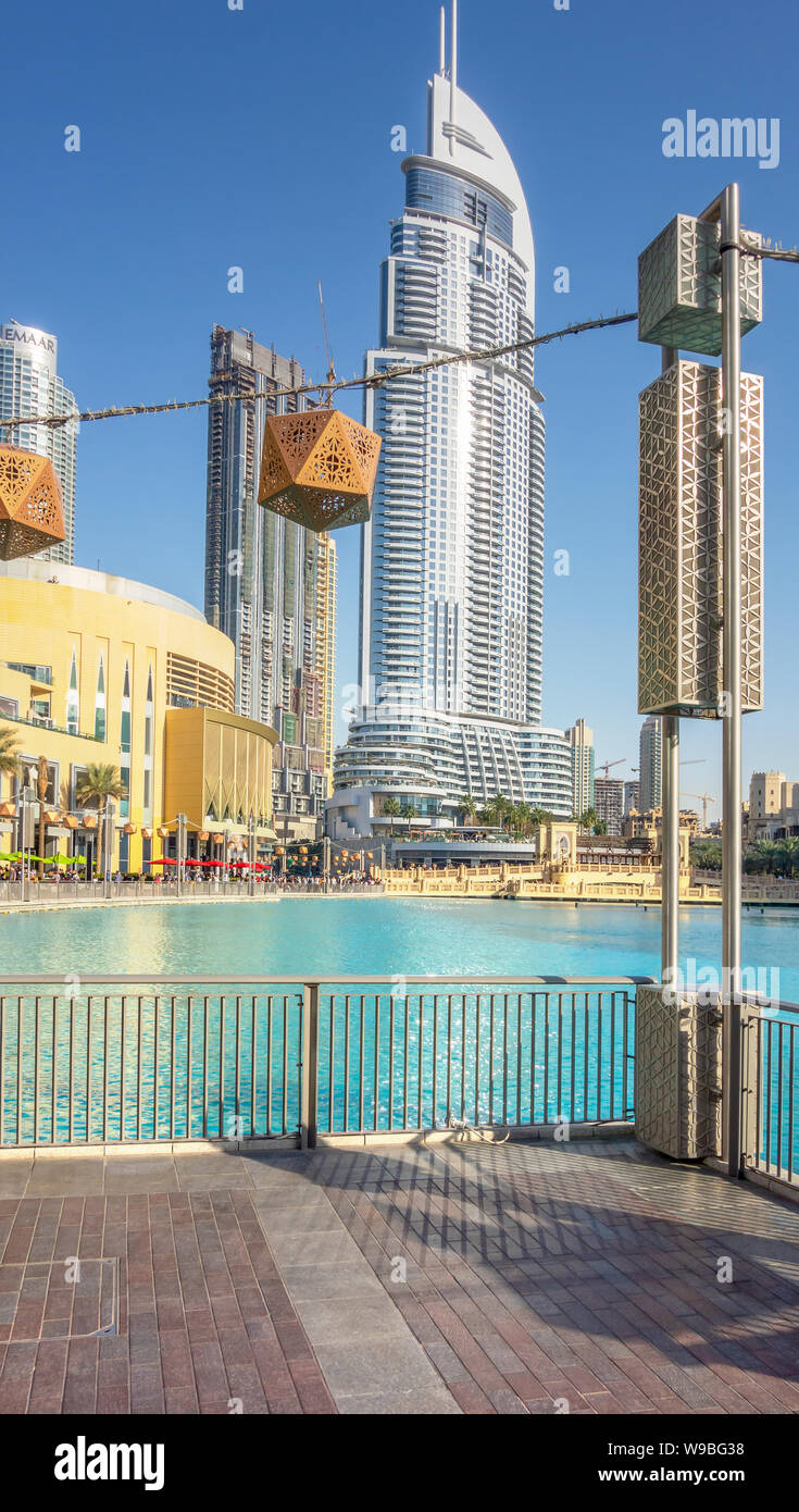Vista de la ciudad de Dubai en los Emiratos Árabes Unidos Foto de stock