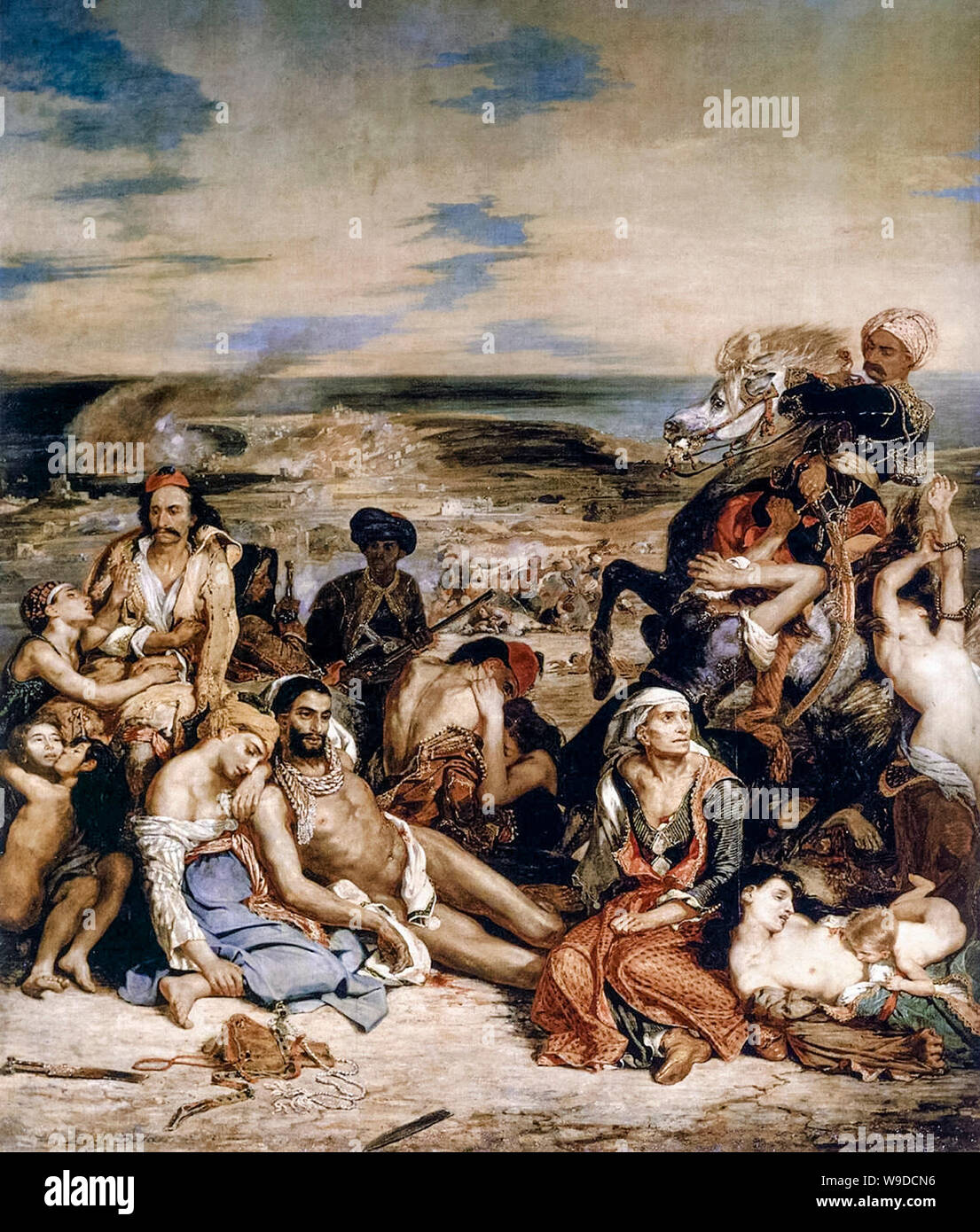 Eugène Delacroix, La Masacre de Chios, pintura, 1824 Foto de stock