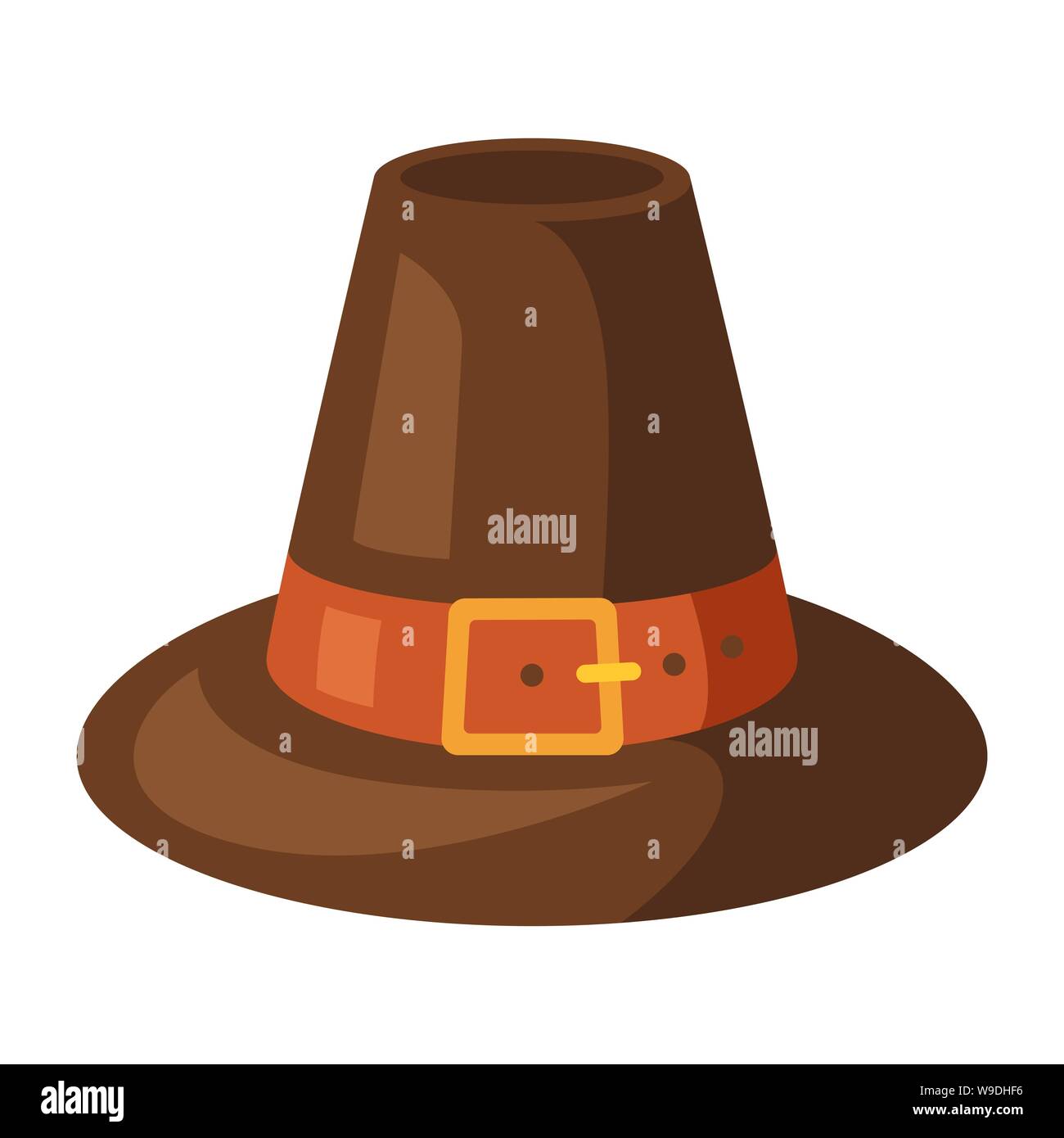 Feliz Día de Acción de Gracias ilustración del sombrero de peregrino Imagen  Vector de stock - Alamy