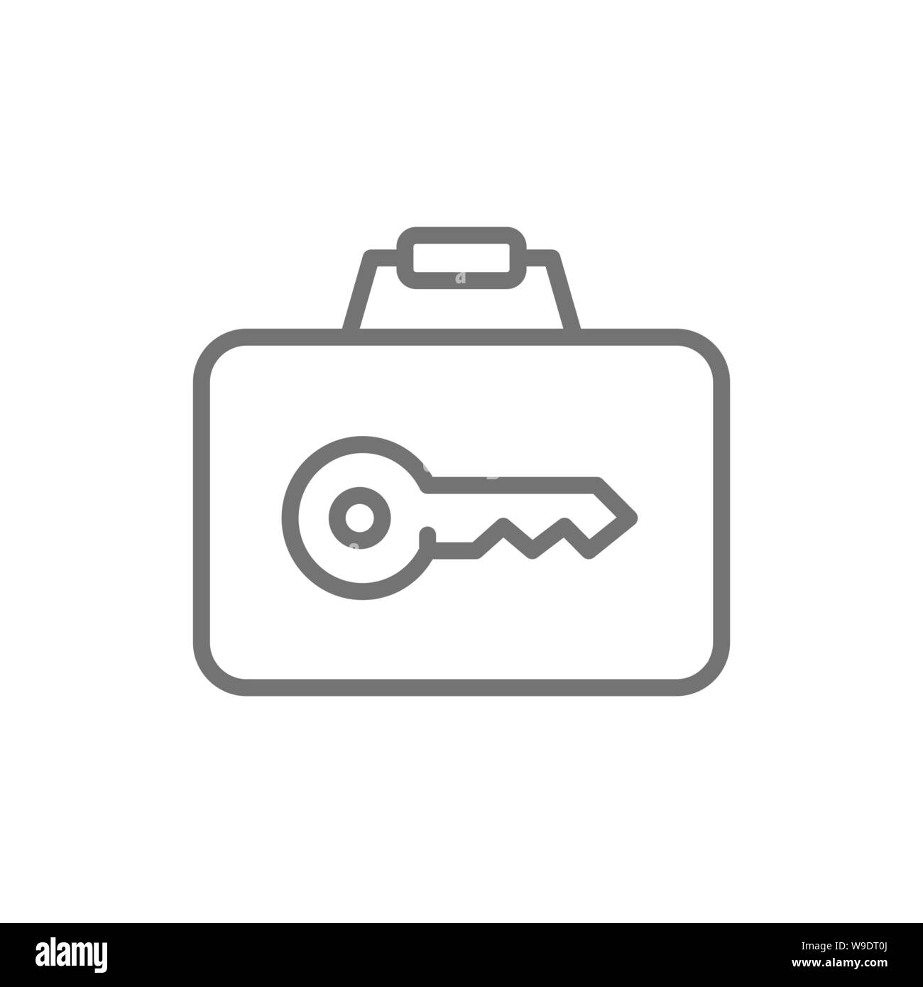 Maletín con clave, icono de la línea de servicio de almacenamiento de  equipaje Imagen Vector de stock - Alamy