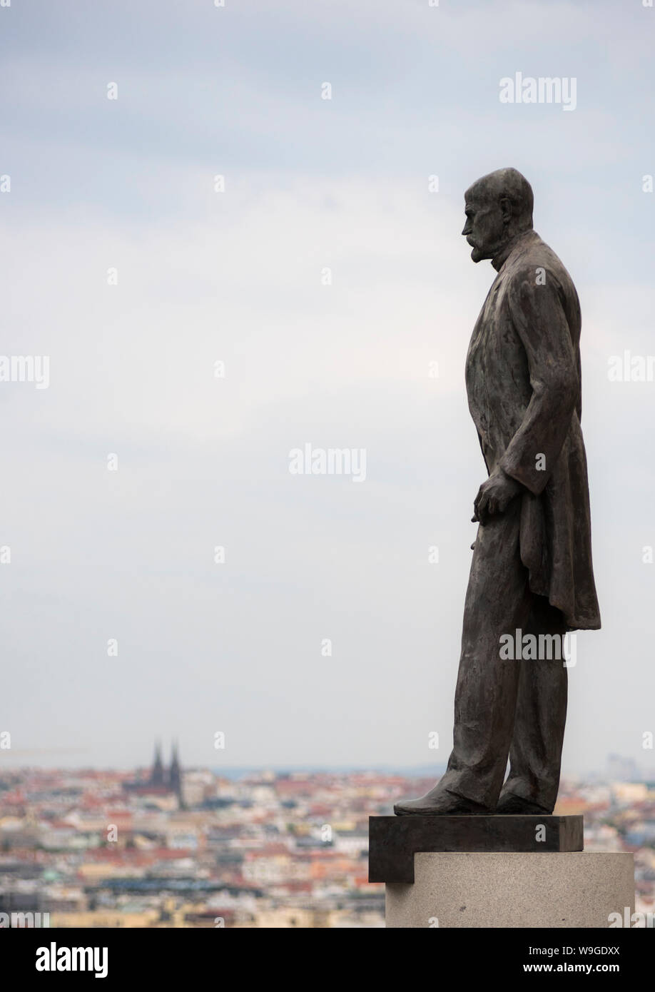 Tomáš Garrigue Masaryk estatua, Praga, República Checa, Europa Foto de stock