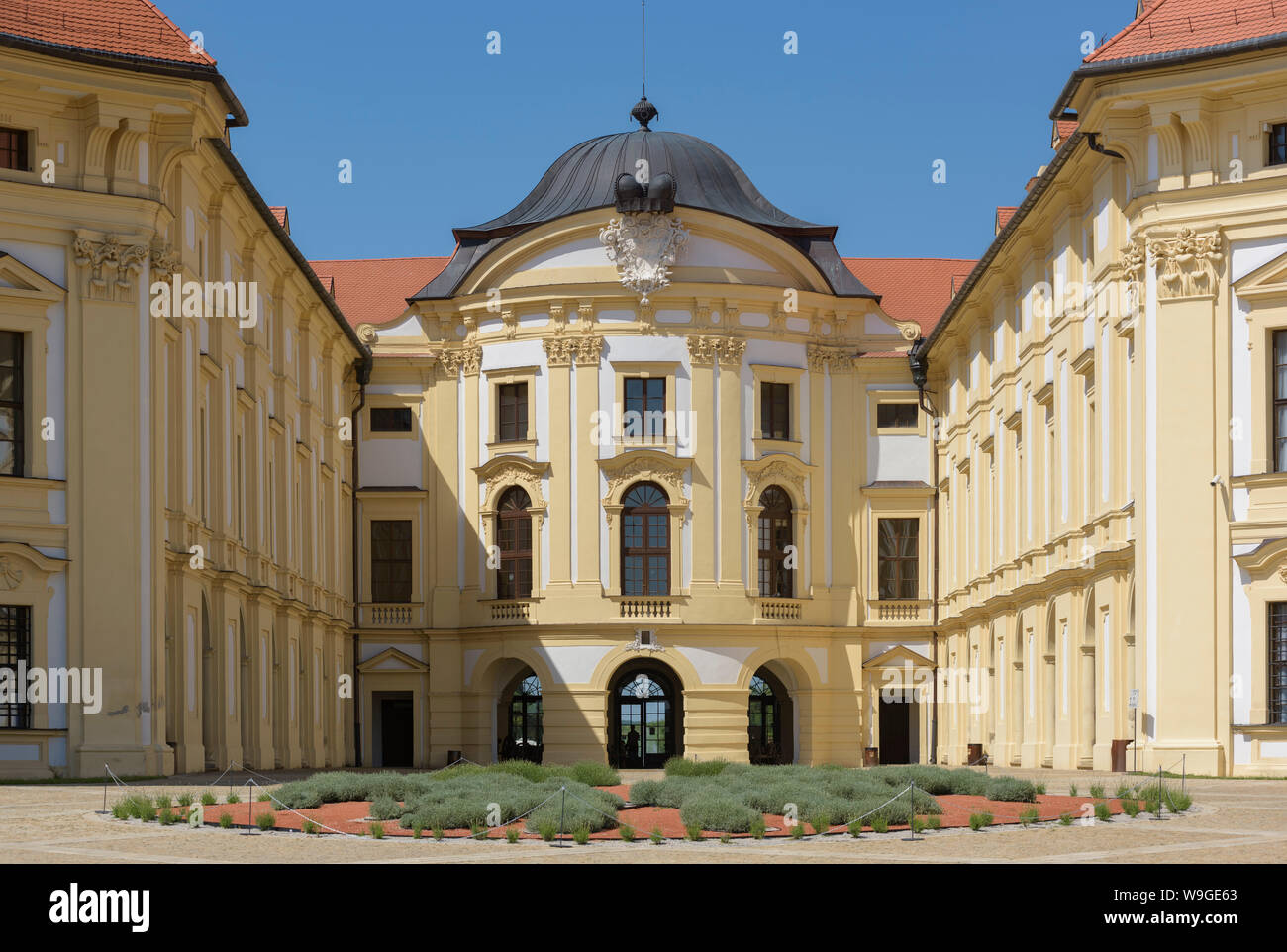 Slavkov Castillo, también conocido como el Castillo de Austerlitz, en Slavkov u Brna, República Checa, Europa Foto de stock