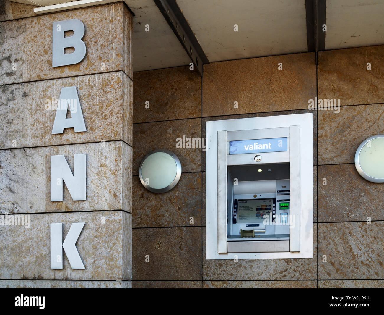 Banco valiente Gebäude en Beinwil am See AG Foto de stock