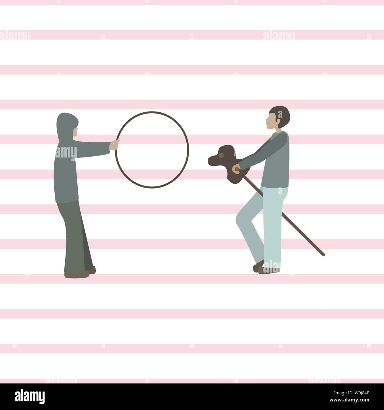Niña Linda Jugando Con Hula Hoop Ilustraciones svg, vectoriales, clip art  vectorizado libre de derechos. Image 169468461