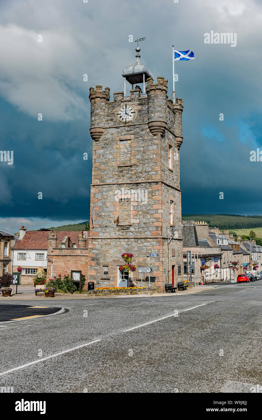 Dufftown clocktower - vistas Foto de stock