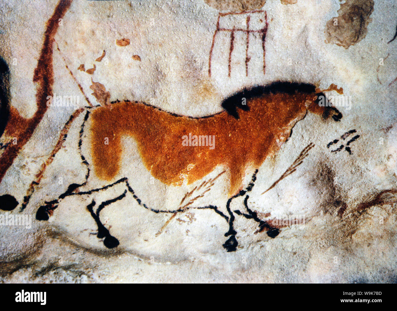 Pintura rupestre, Lascaux, Aquitaine, Francia Foto de stock